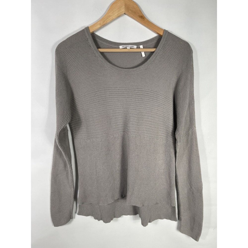 Helmut Lang Women's Medium Gray Long Sleeve Round Neck‎ Sweater